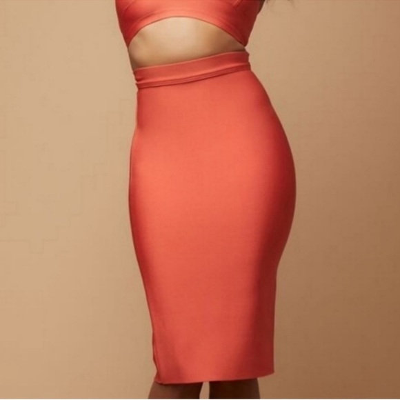 Herve Leger Dresses & Skirts - Herve Leger Bold Orange Midi Skirt